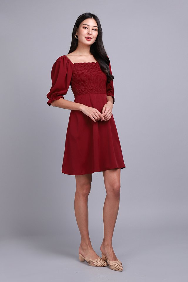 The Ethereal Beauty Dress In Wine Red