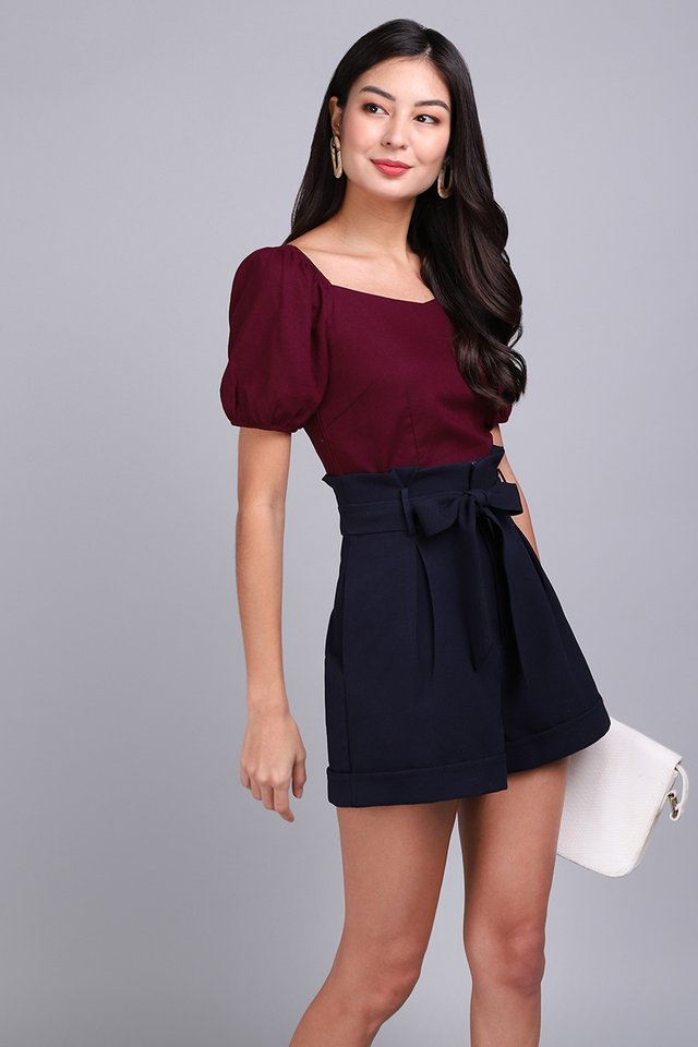 Most Hearted Top In Burgundy Red
