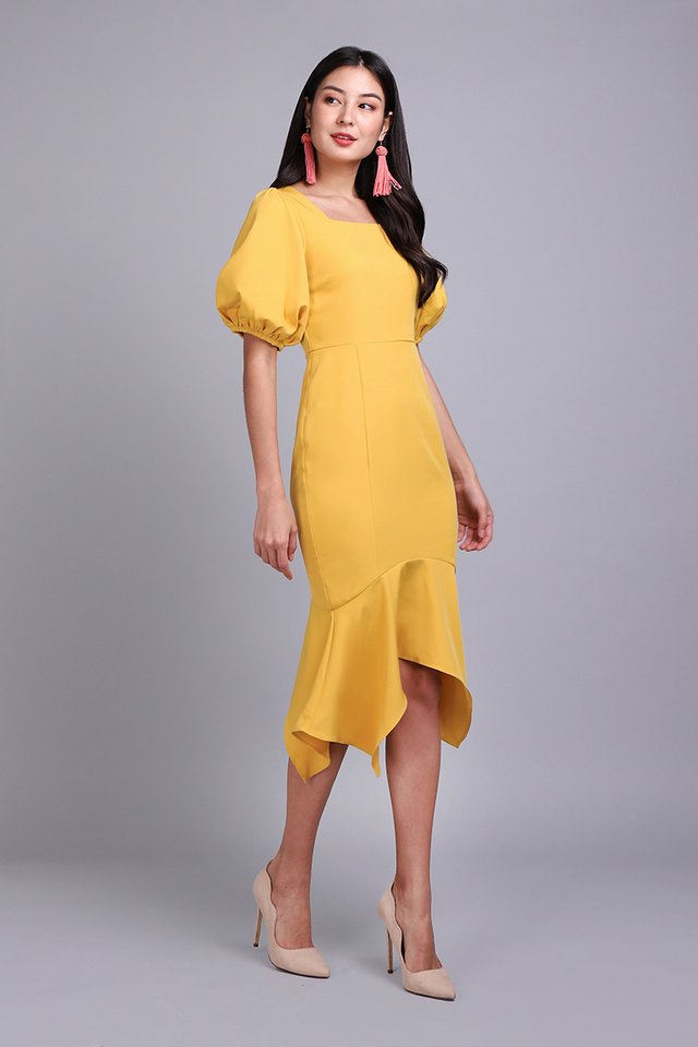 Spring Odyssey Dress In Honey Yellow
