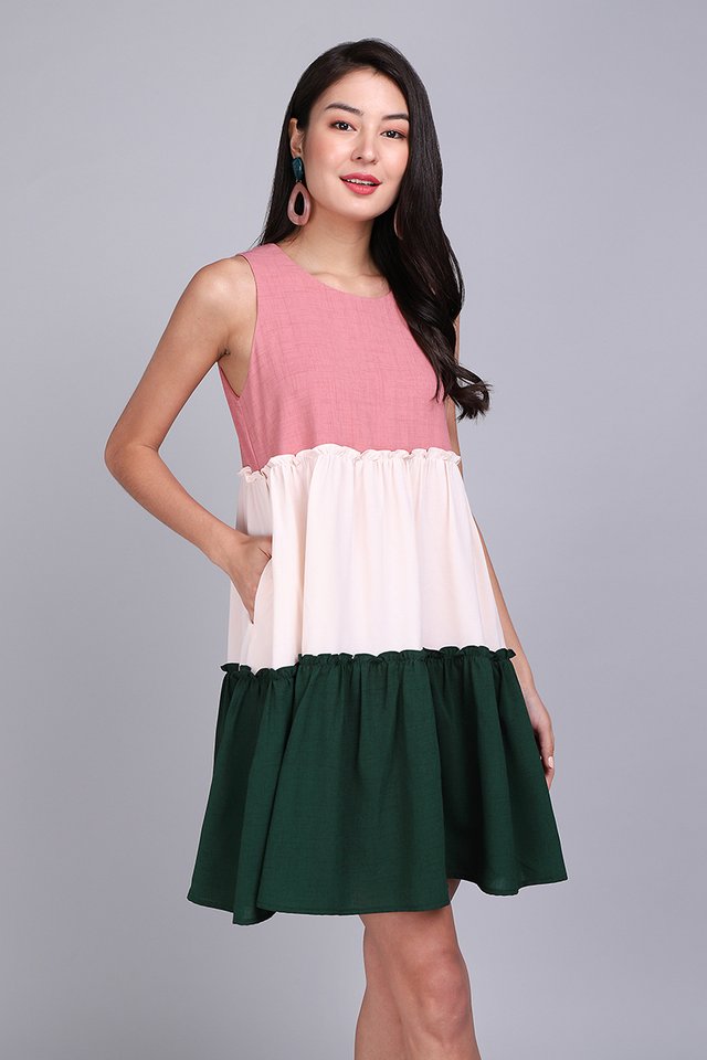 Spring Tidings Dress In Pink Forest
