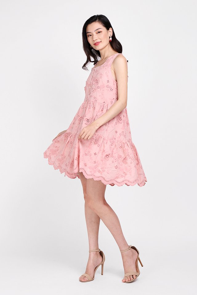 Springtime Reverie Dress In Dusty Pink