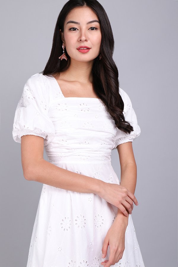 Sing A Song Of Spring Dress In Classic White