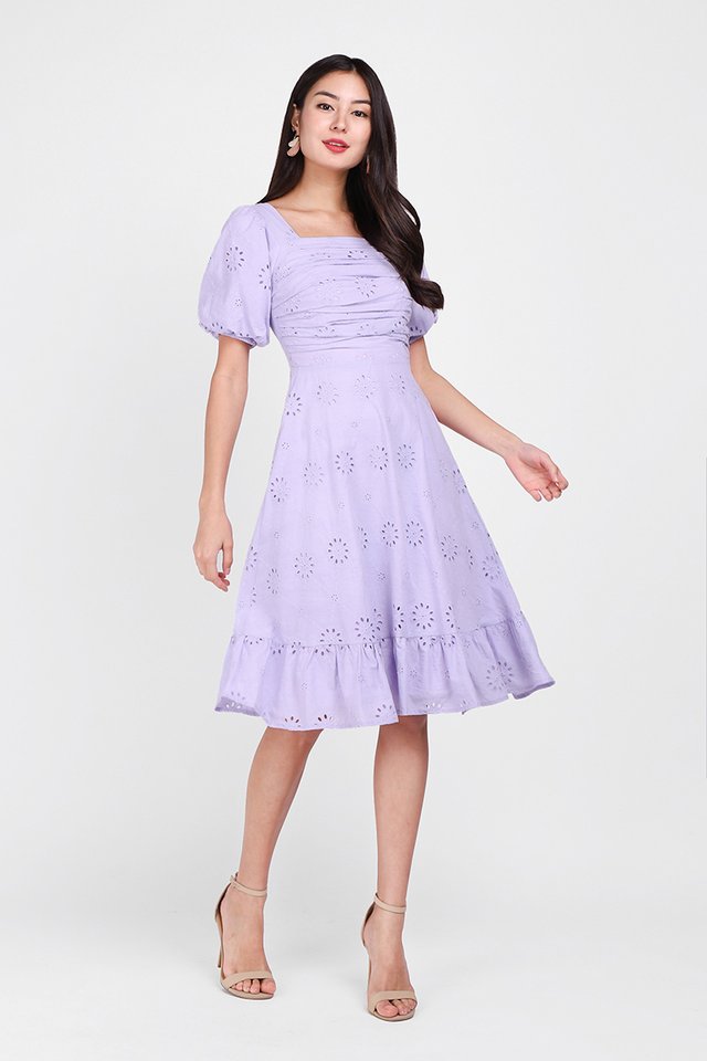Sing A Song Of Spring Dress In Lavender 