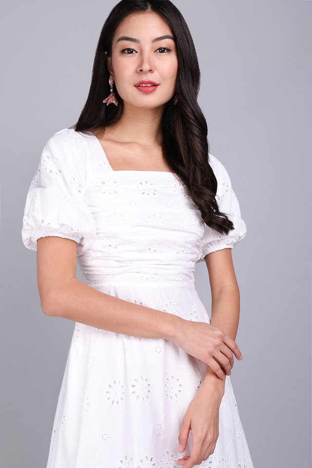 Sing A Song Of Spring Dress In Classic White 