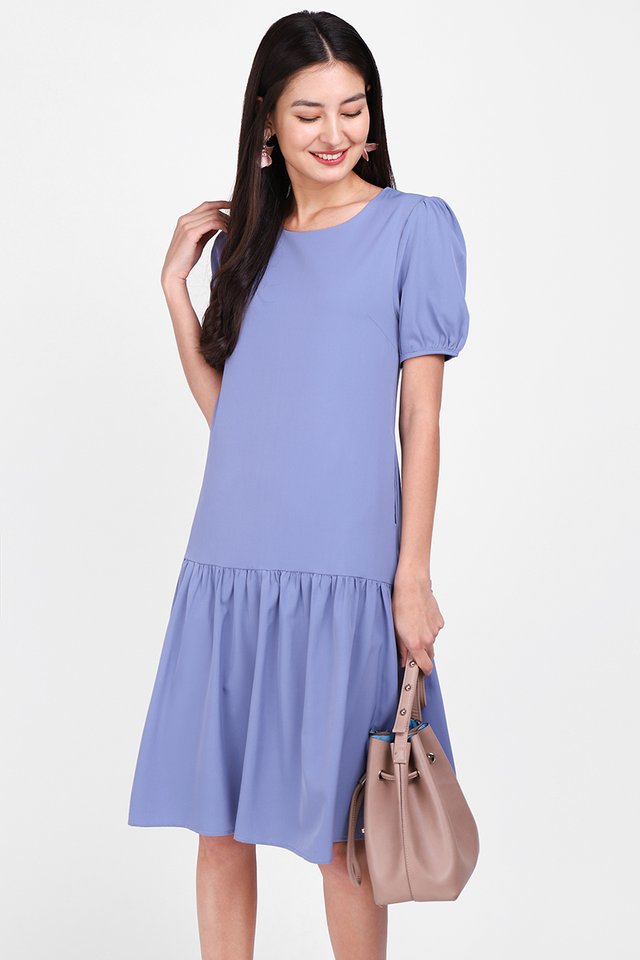 Colour Cascade Dress In Periwinkle 