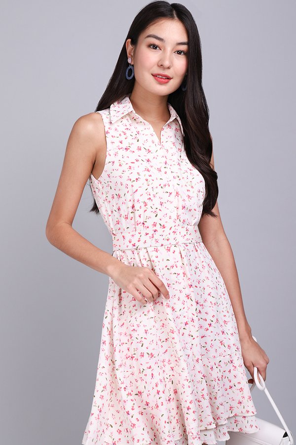 Floret Shenanigans Dress In Pink Blooms