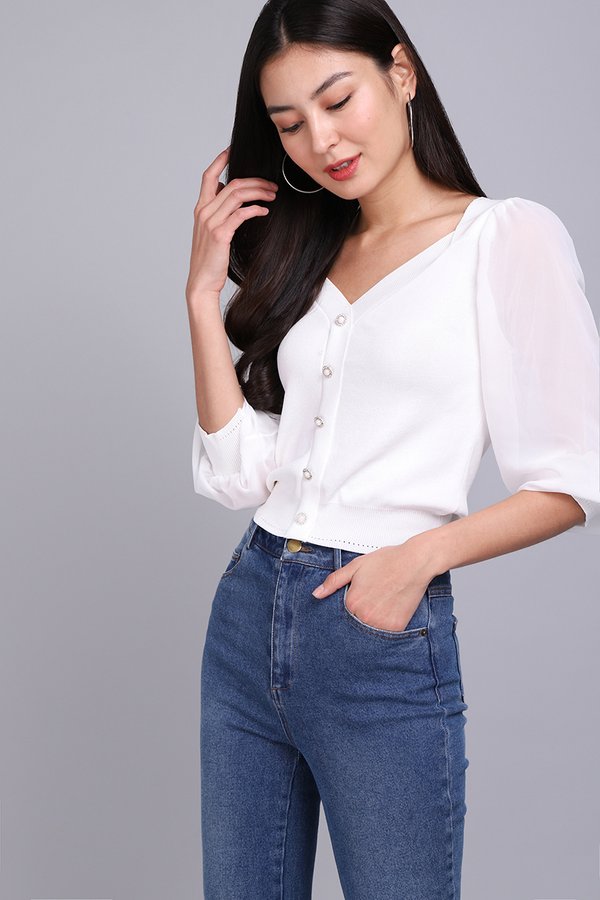 Love At First Light Top In Classic White