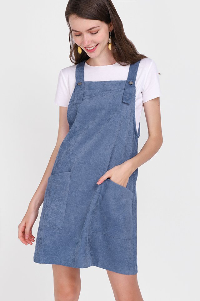 Huckleberry Stories Dress In Muted Blue