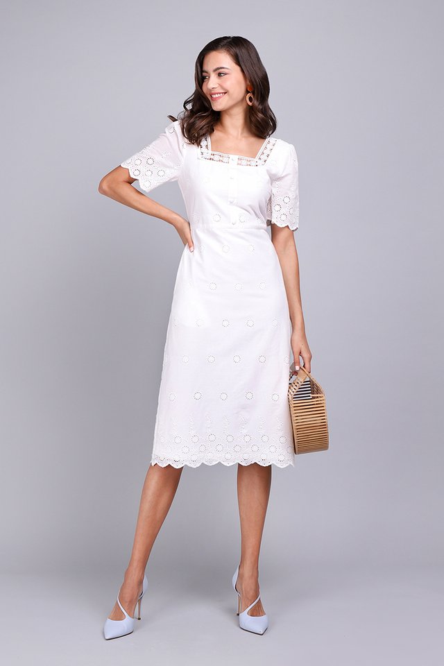 Oui To Summer Dress In Classic White