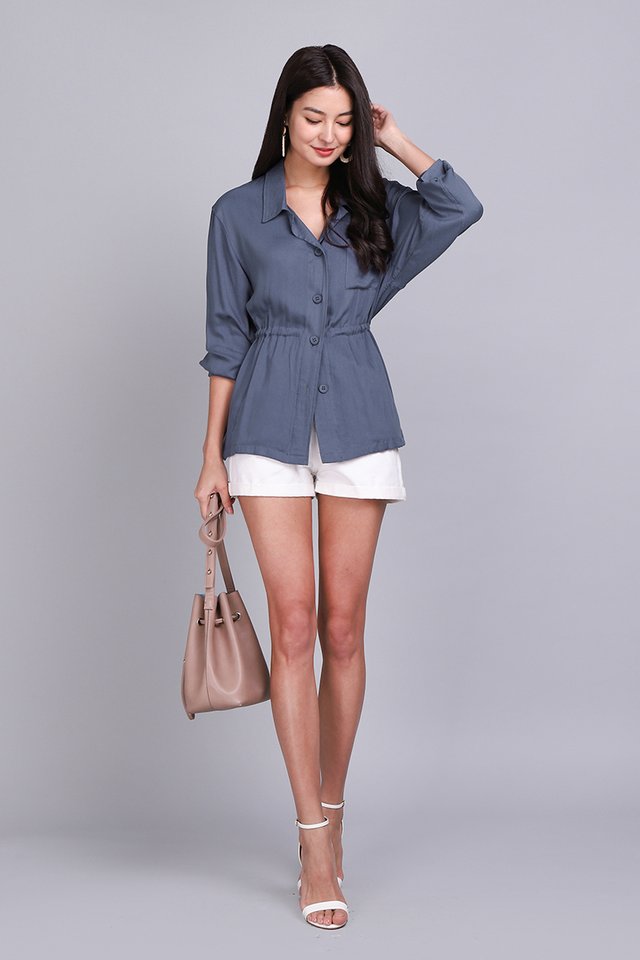 Easy Does It Top In Muted Blue