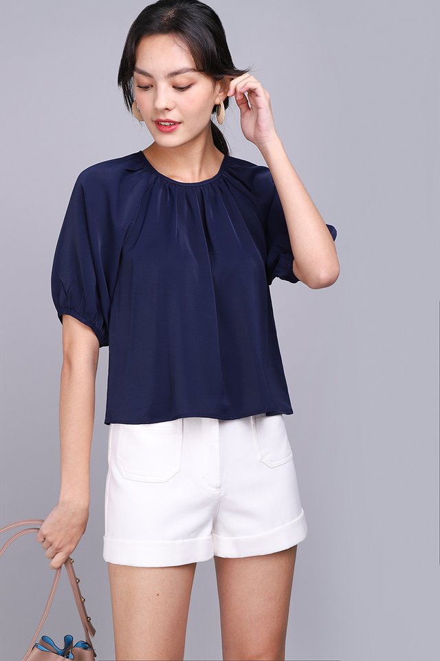 Tranquil Mood Top In Navy Blue