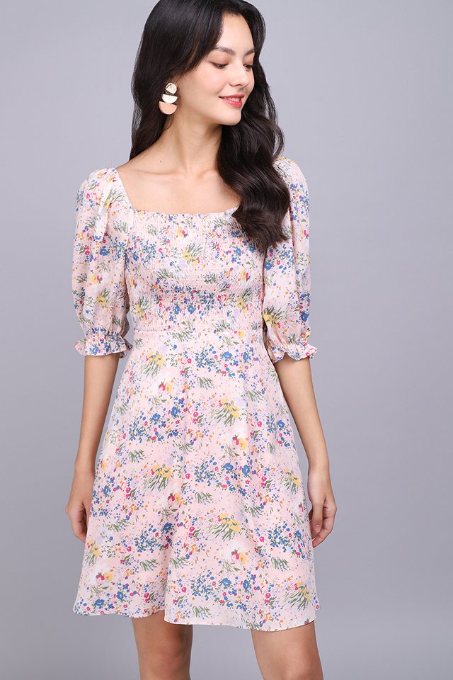 The Ethereal Beauty Dress In Pink Florals