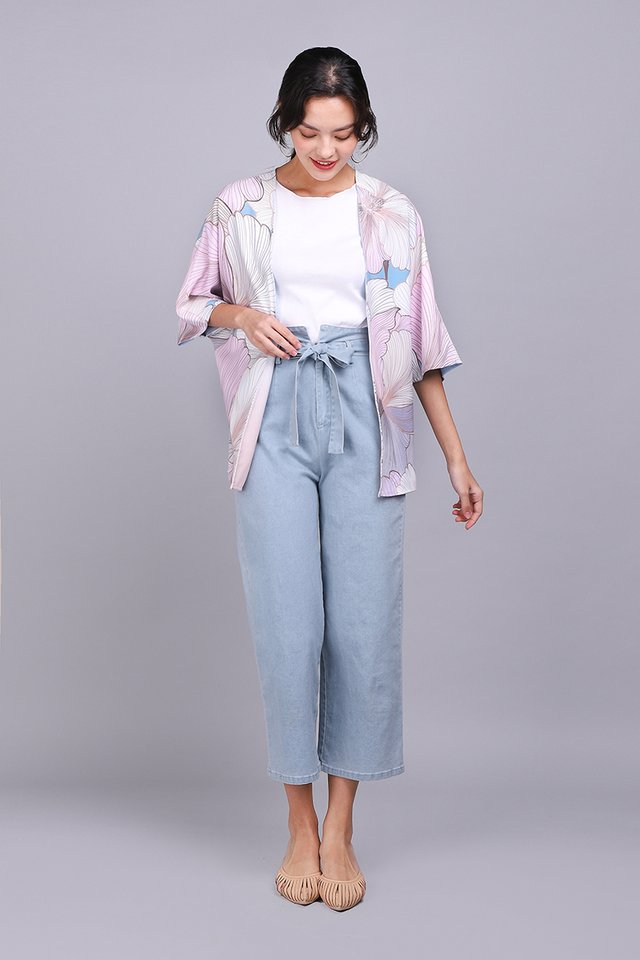[BO] Blooming In Colours Kimono In Blue Pink 