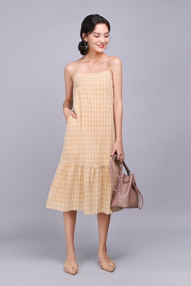 Set For Summer Dress In Yellow Checks