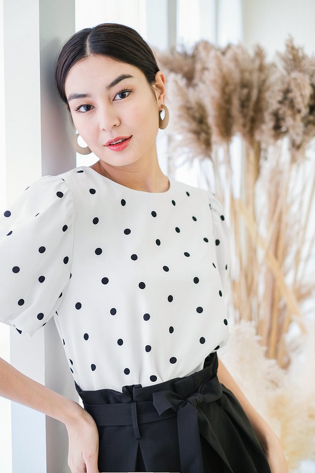 Maia Top In White Dots