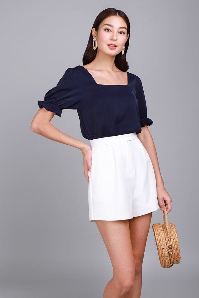 Lighthearted Soul Top In Navy Blue