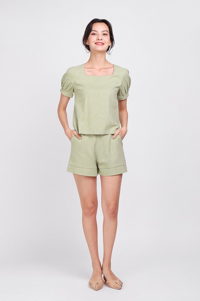 Good Days Ahead Shorts In Sage Green