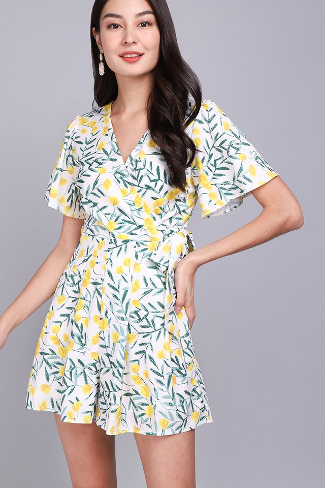 Endless Possibilities Romper In Yellow Blooms