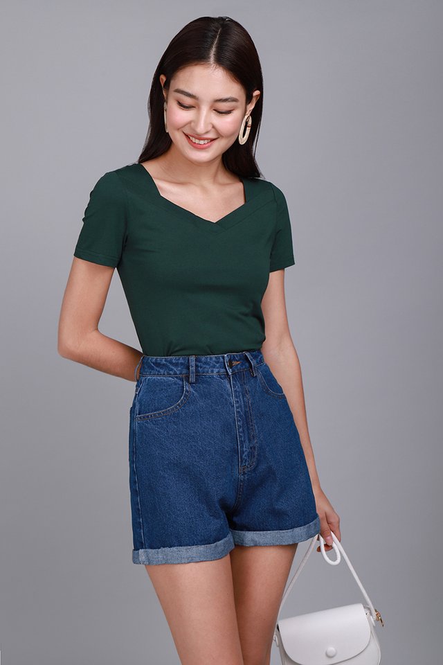 Melody Top In Forest Green