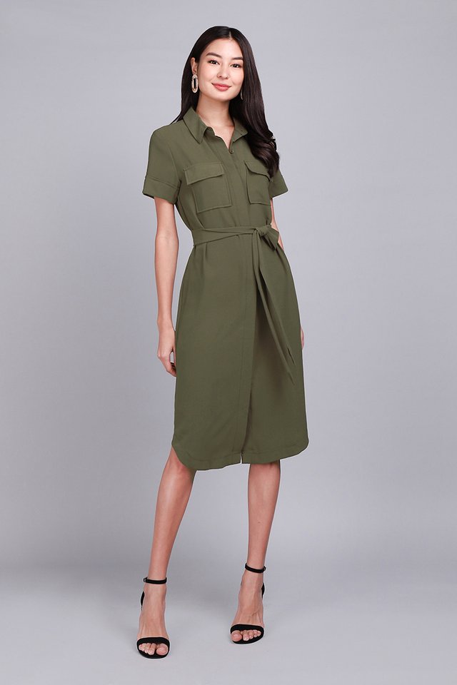 [BO] Sunday Strolls Dress In Olive Green 
