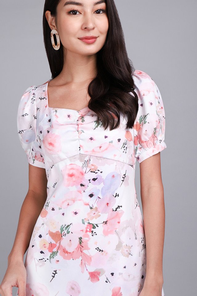 Nectar And Honey Dress In Pink Florals