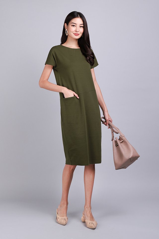 Sidney Dress In Olive Green