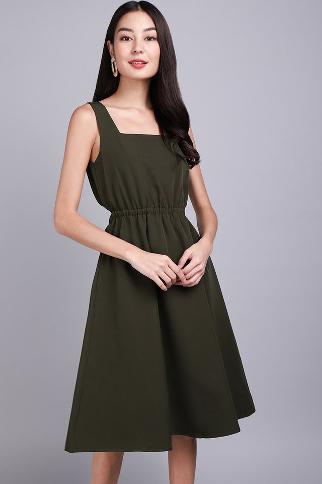 Summer In The City Dress In Olive Green