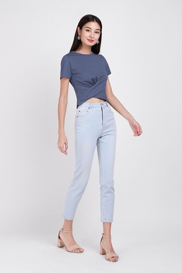 Cora Top In Muted Blue