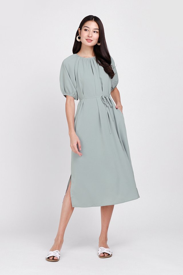 Gentle Disposition Dress In Muted Sage