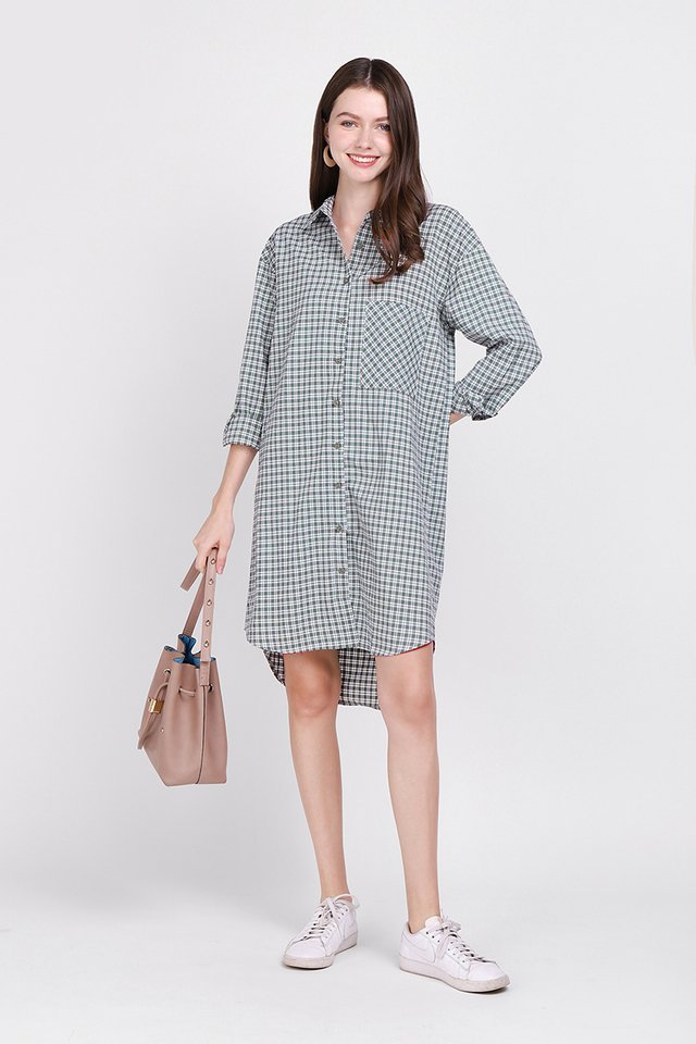 Charming Conversations Dress In Forest Checks