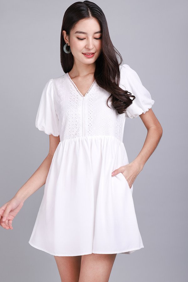 Snowflakes On My Romper In Classic White