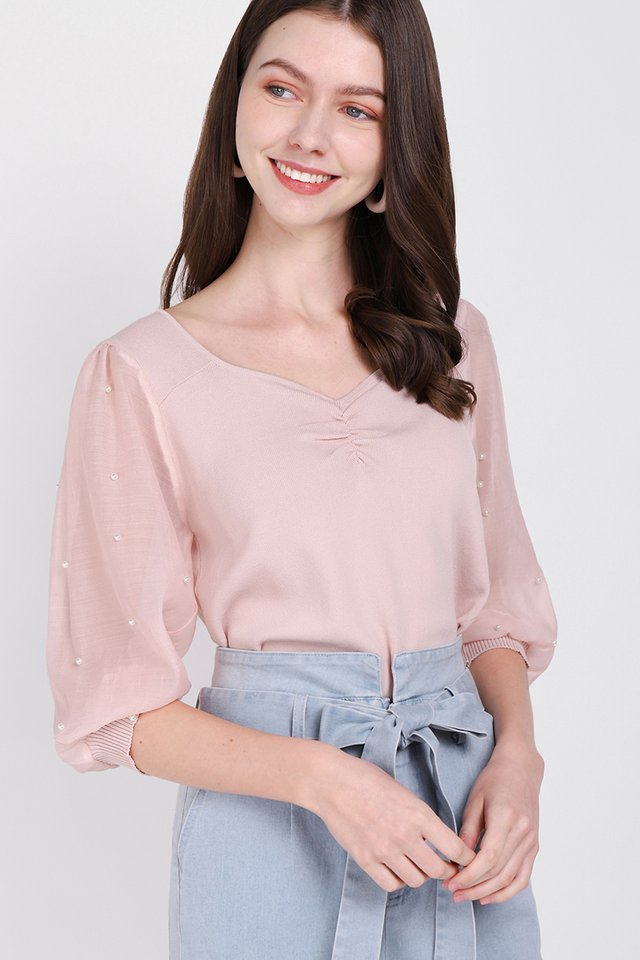 [BO] Box Of Pearls Top In Dusty Pink
