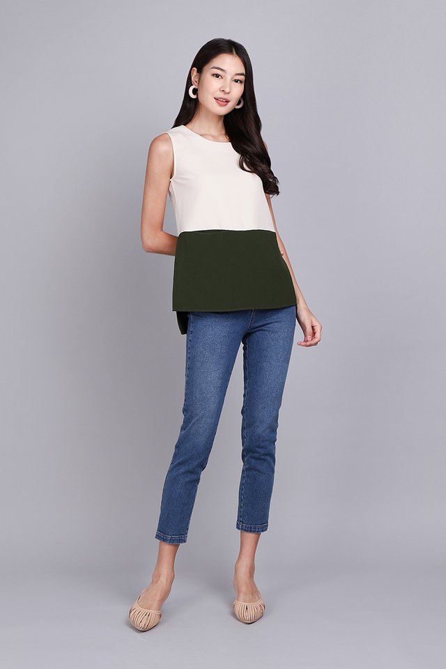Awesome Today Top In Cream Olive