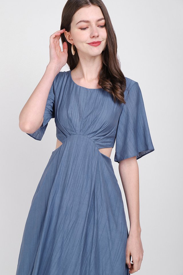 Beautifully Made Dress In Muted Blue