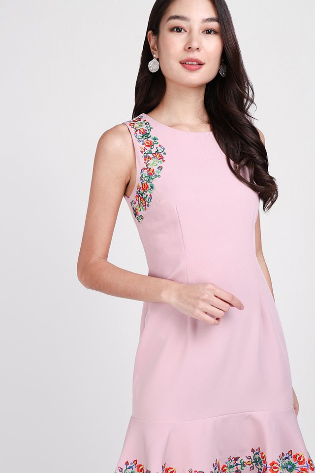 In The Mood For Spring Dress In Dusty Pink