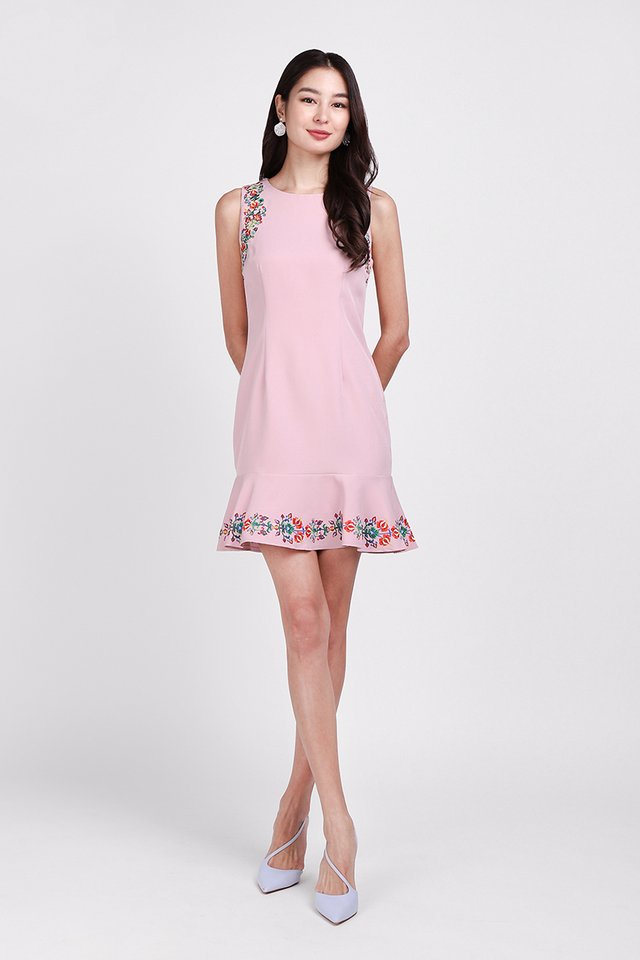 In The Mood For Spring Dress In Dusty Pink
