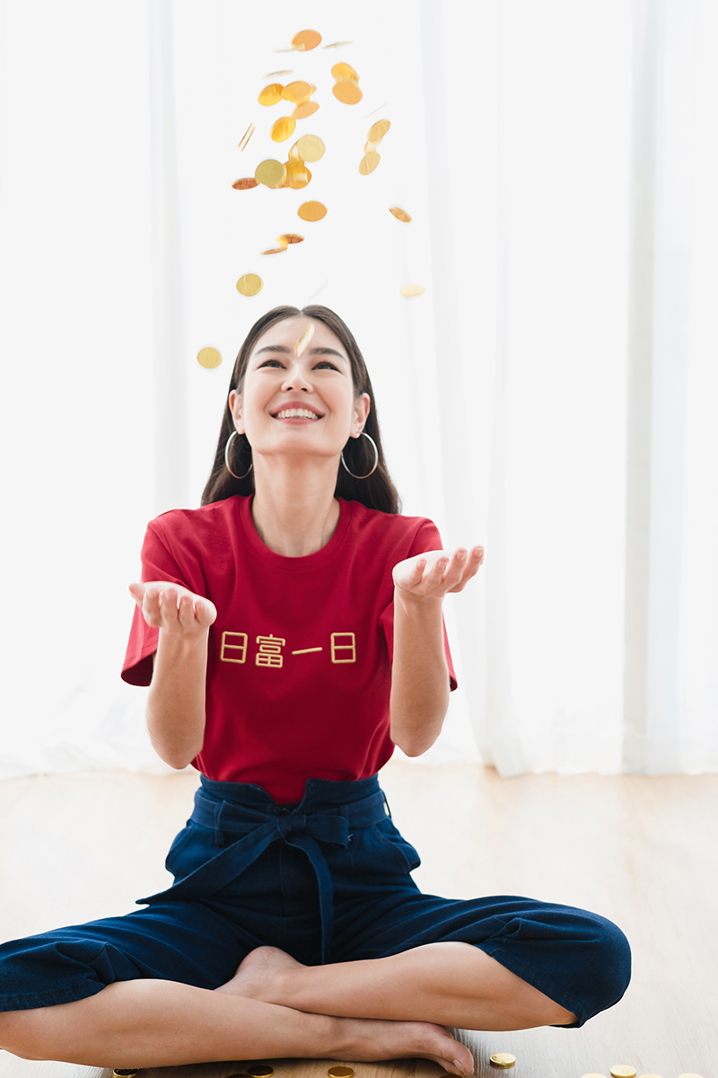 red exercise top
