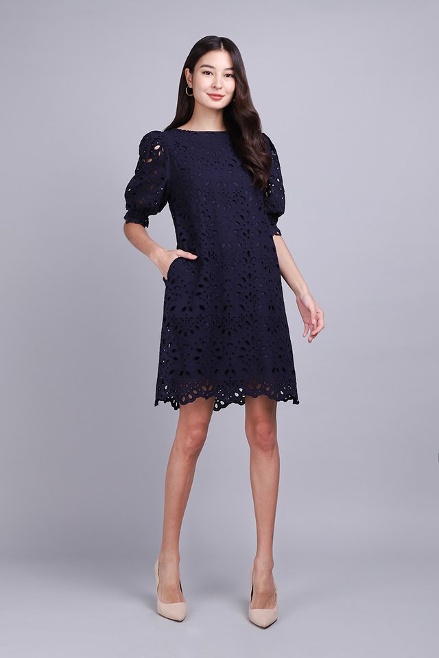 Crazy Little Thing Called Love Dress In Navy Blue
