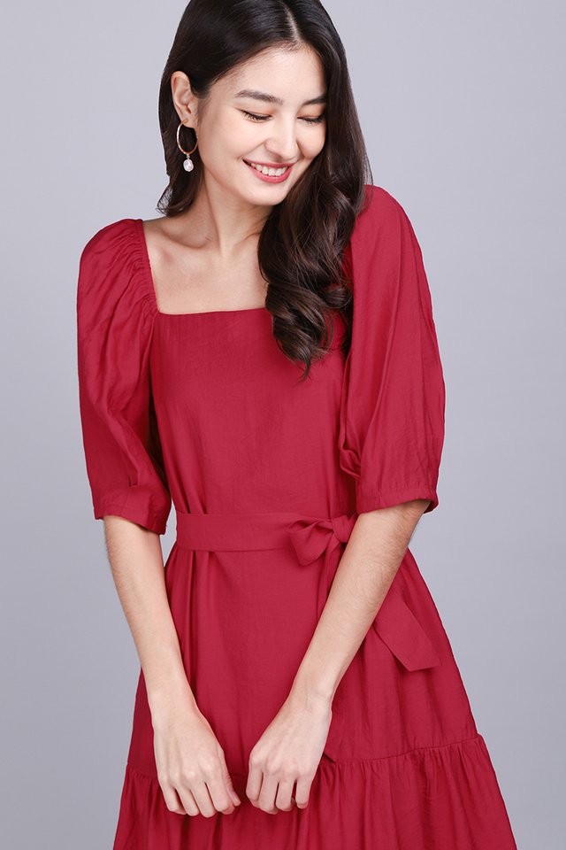 Bold And Beautiful Dress In Festive Red