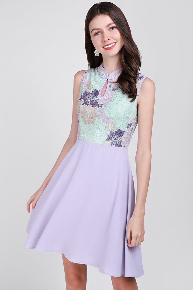 Scene Of Spring Cheongsam Dress In Lavender