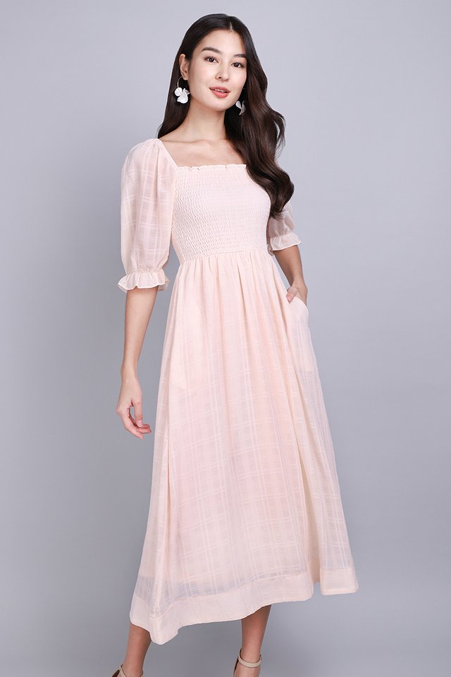 Ethereal Grace Dress In Chiffon Pink
