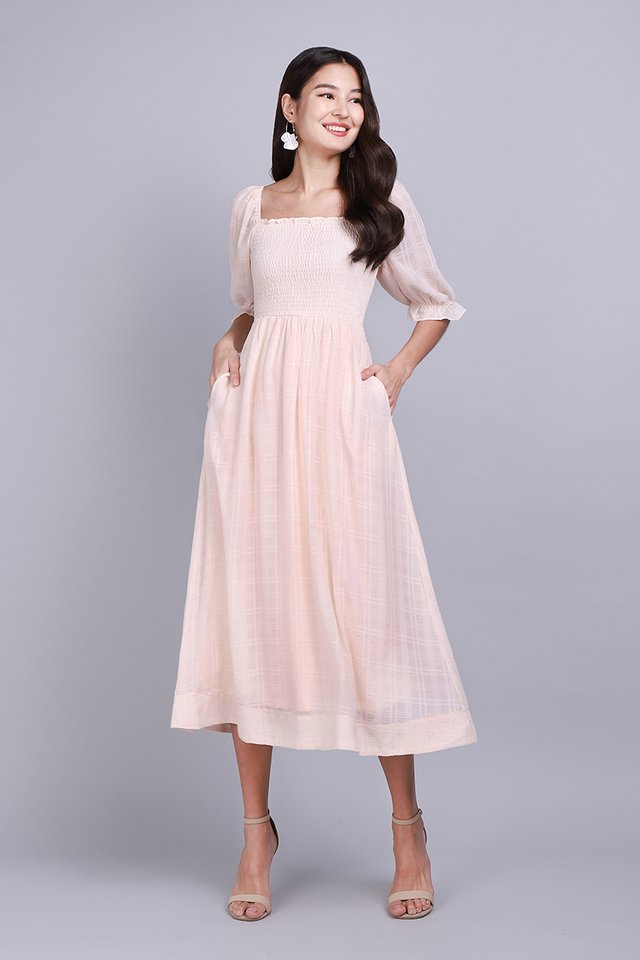 Ethereal Grace Dress In Chiffon Pink