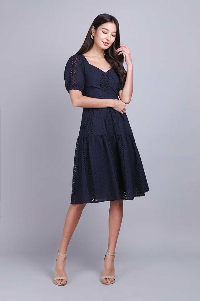 With All My Heart Dress In Midnight Blue