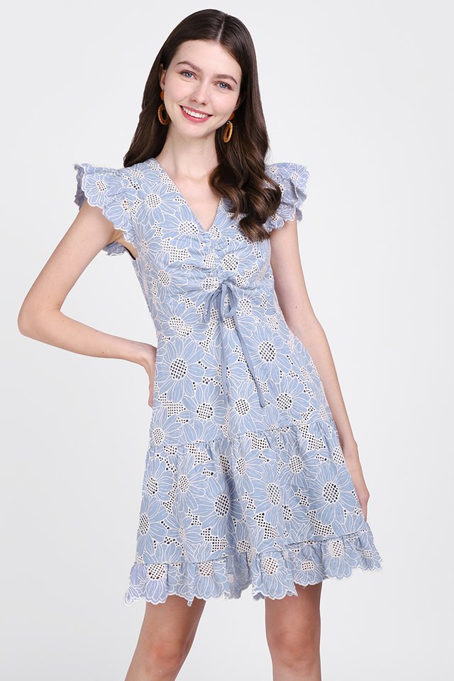 Happiness Index Dress In Sky Blue