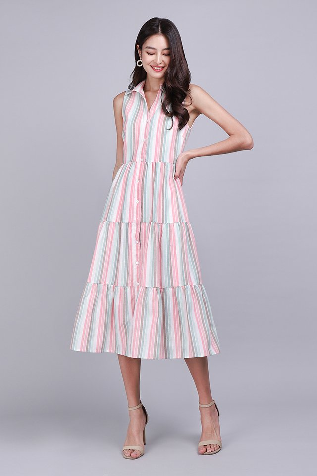 Born To Unicorn Dress In Candy Stripes