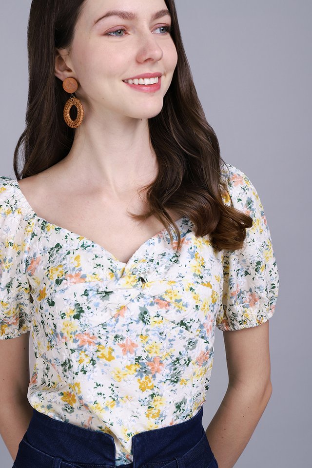Most Favoured Top In Yellow Florals