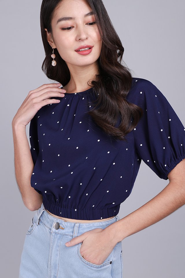 Desiree Top In Blue Dots