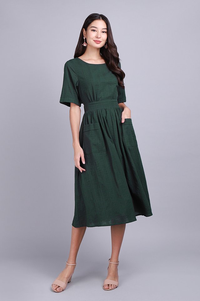 Charlotte Dress In Forest Green