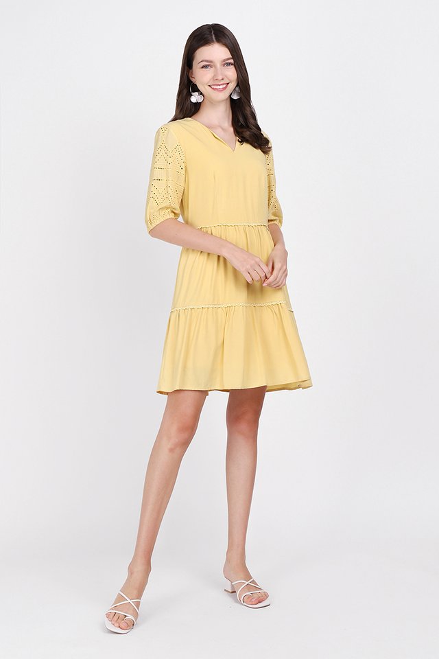 Paige Dress In Pastel Yellow
