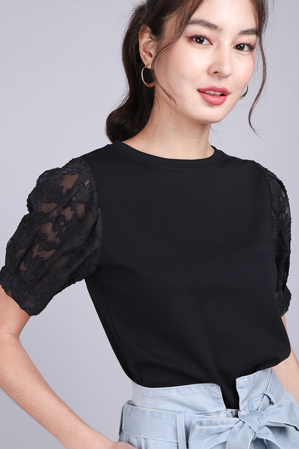 Olivia Top In Black Chiffon